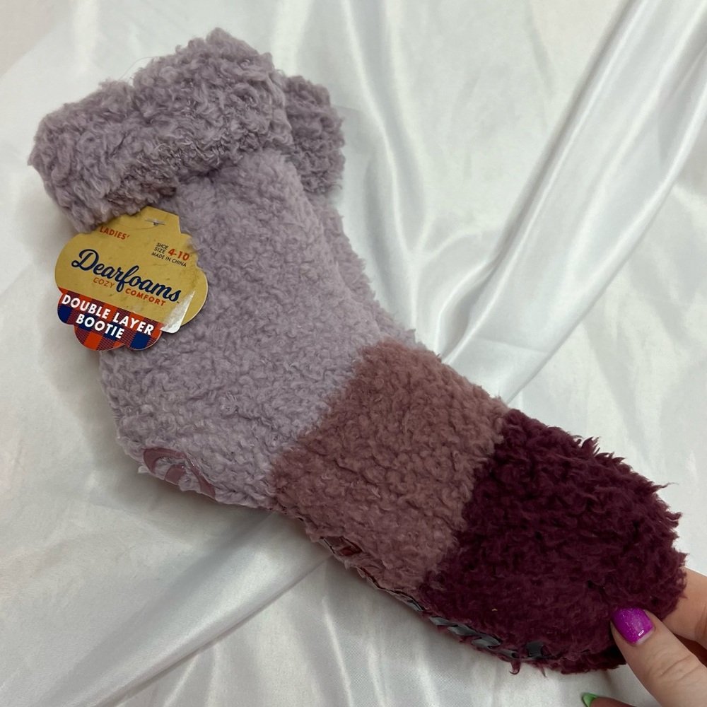 Dearforms Double Layer Bootie Slipper Socks, size 4-10 NWT